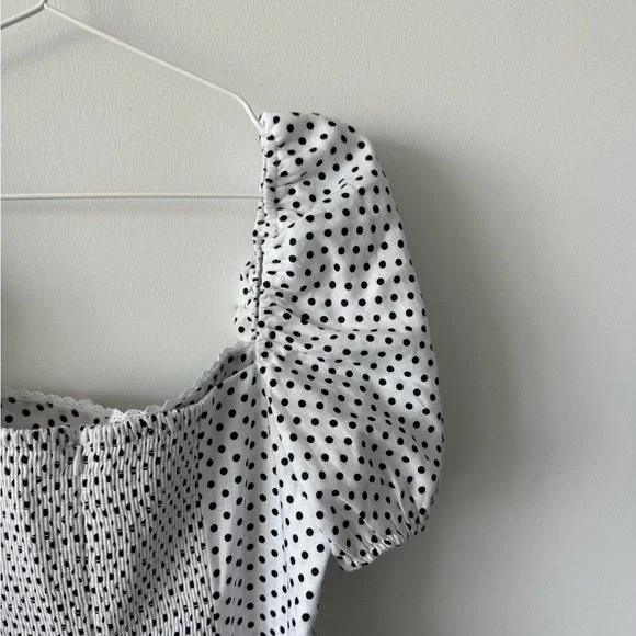 REFORMATION Malvina Linen Polka Dot Mini Dress - Picture 11 of 14